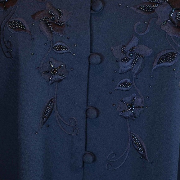 Vintage Liz Claiborne Womens Dress Size 10 Beaded Embroidered Long Sleeve Fall - Picture 5 of 16